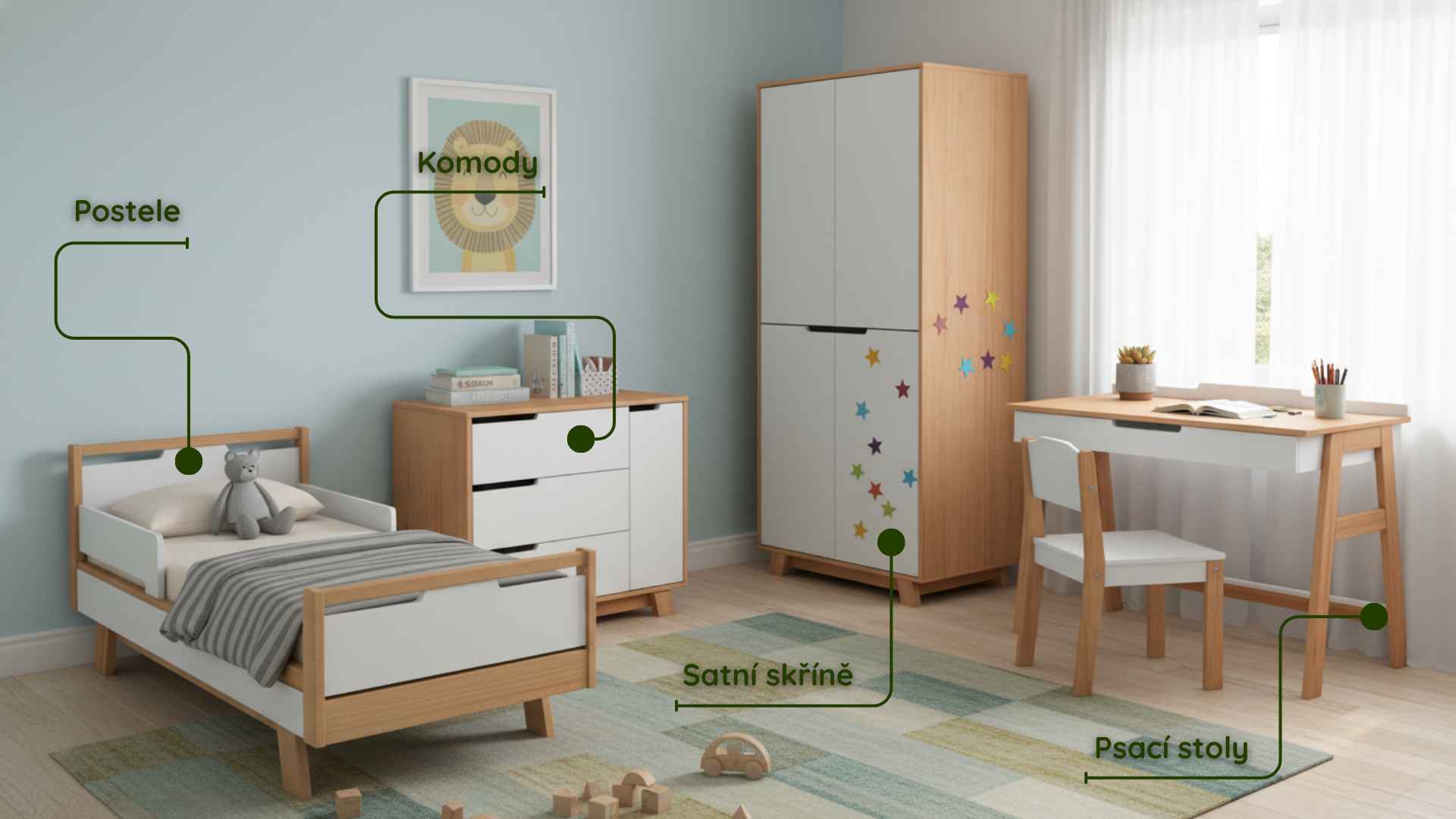 Rostoucí nábytek a postele pro starší děti Gekko Kids