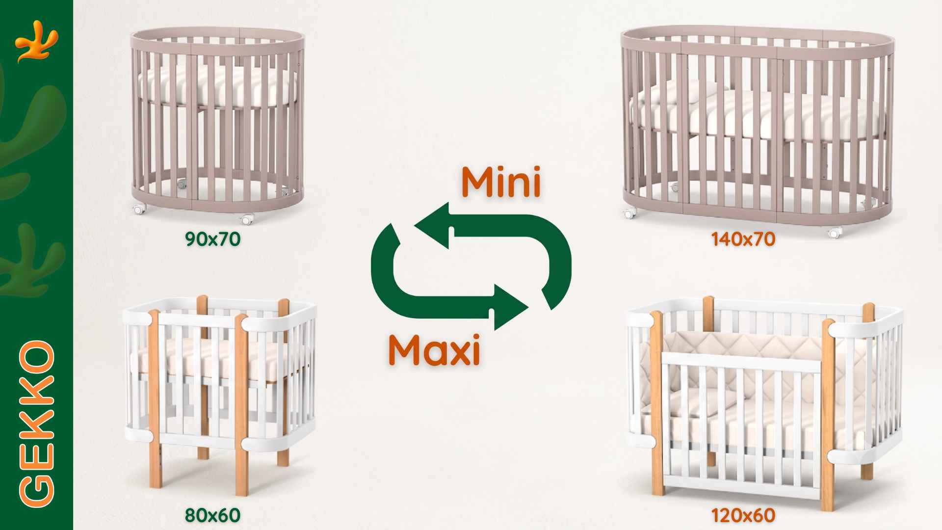 Dětské mini postýlky Gekko Kids v interiéru ložnice