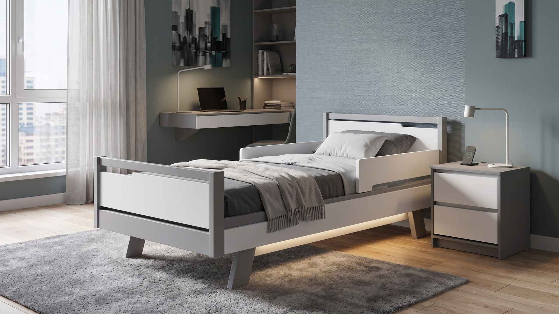 Kvalitní nočni stolek Lovitto Gekko se 2 zásuvkami