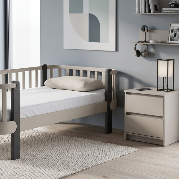 Nočni stolek Lovitto Gekko s minimalistickým a moderním designem.