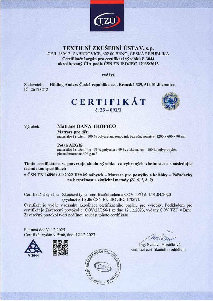 Certifikát TZÚ