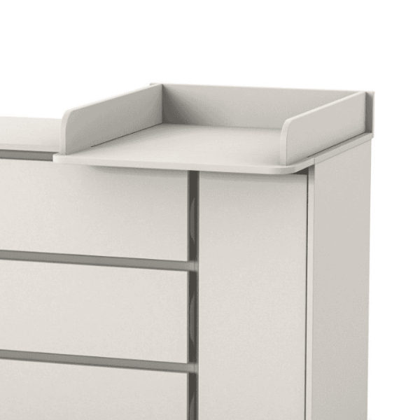 Detail vysoce kvalitního zpracování materiálu přebalovacího pultu