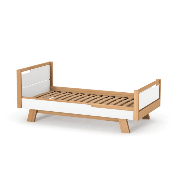 Dětská postel Lussi Gekko 160x80. Bílá / Přírodní buk
