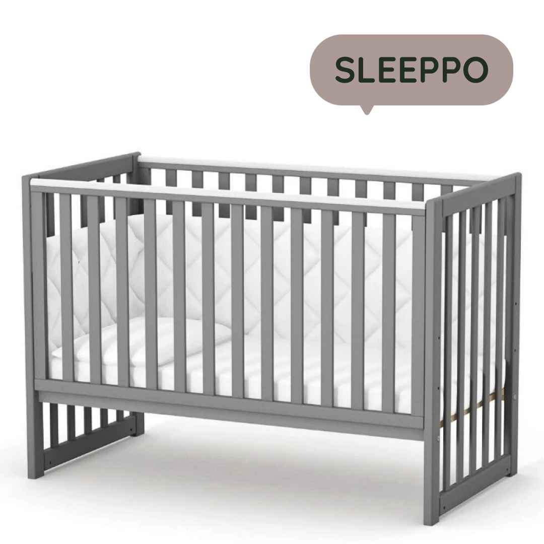 Dětská postýlka Sleeppo Gekko Kids 120x60. Grafitová barva