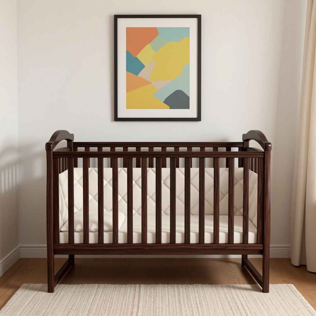 Dětská postýlka Rinbo Gekko Kids 120x60. Tmavý ořech