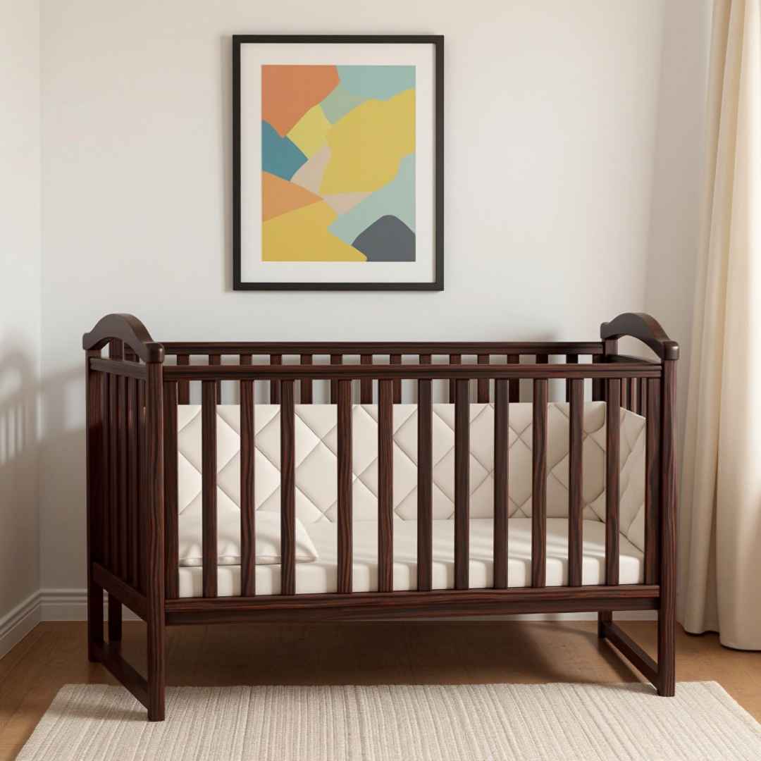 Dětská postýlka Rinbo Gekko Kids 120x60. Tmavý ořech