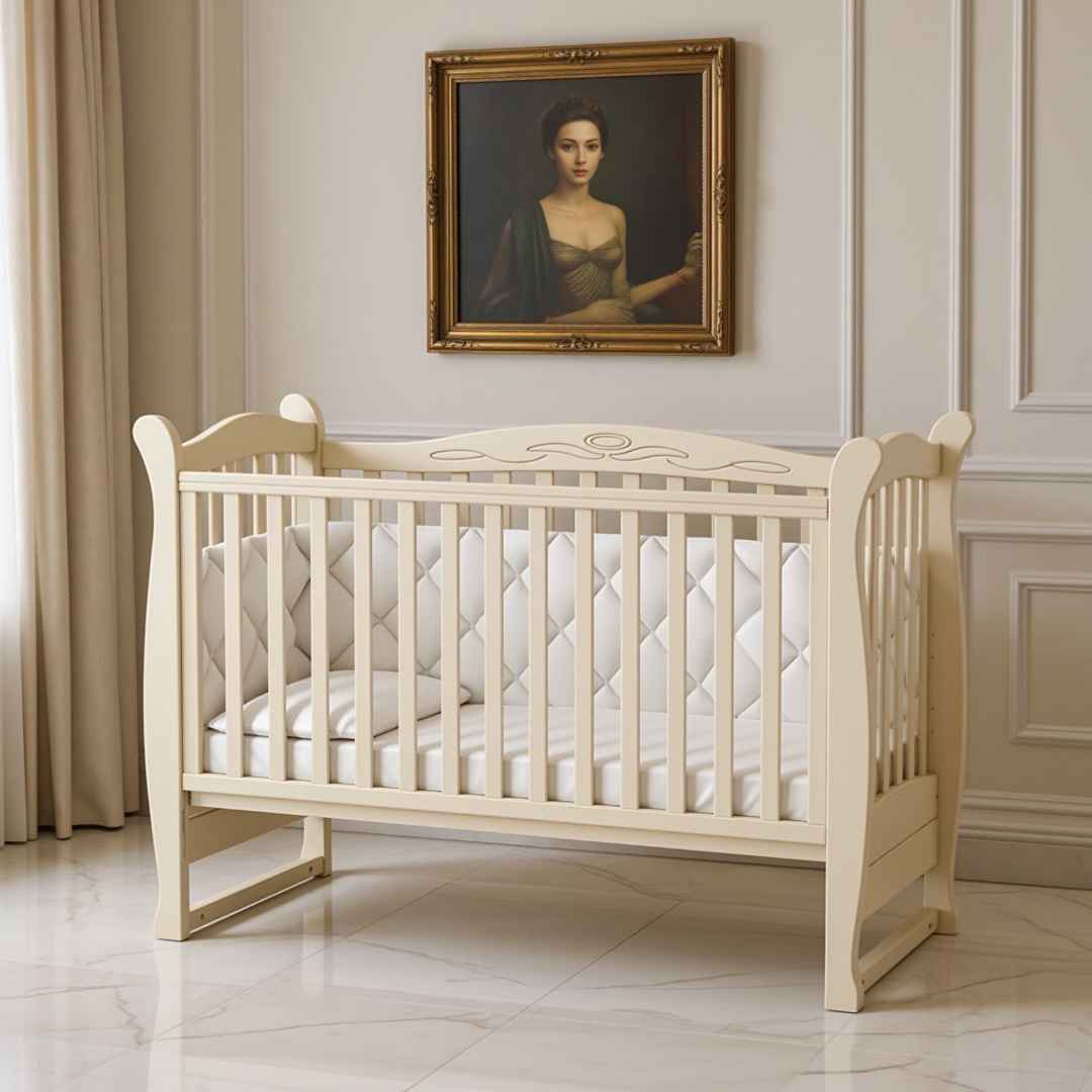 Dětská postýlka Lappi Gekko Kids 120x60. Barva slonovinové kosti