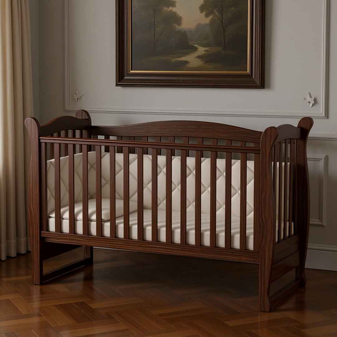 Dětská postýlka Lappi Gekko Kids 120x60. Tmavý ořech