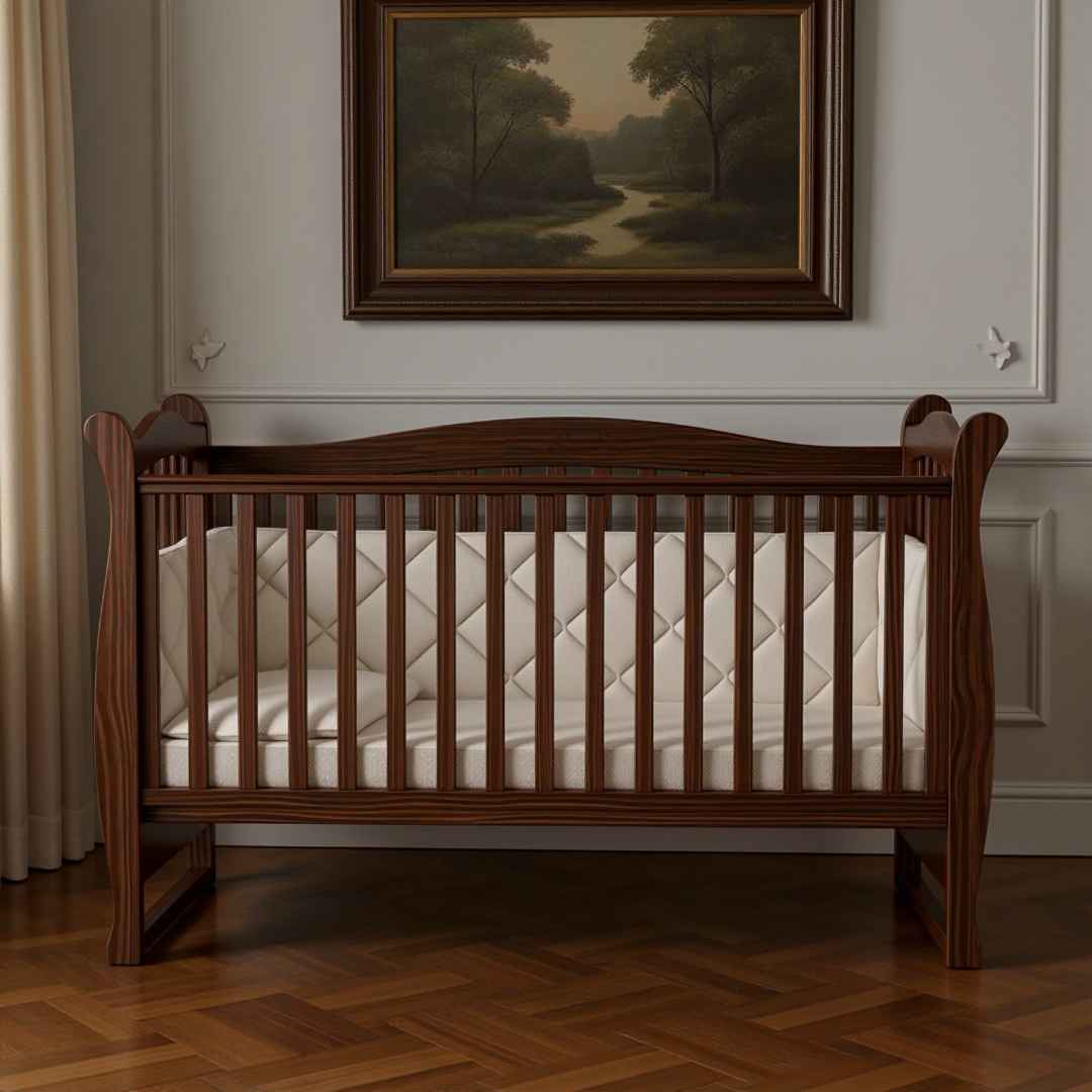 Dětská postýlka Lappi Gekko Kids 120x60. Tmavý ořech