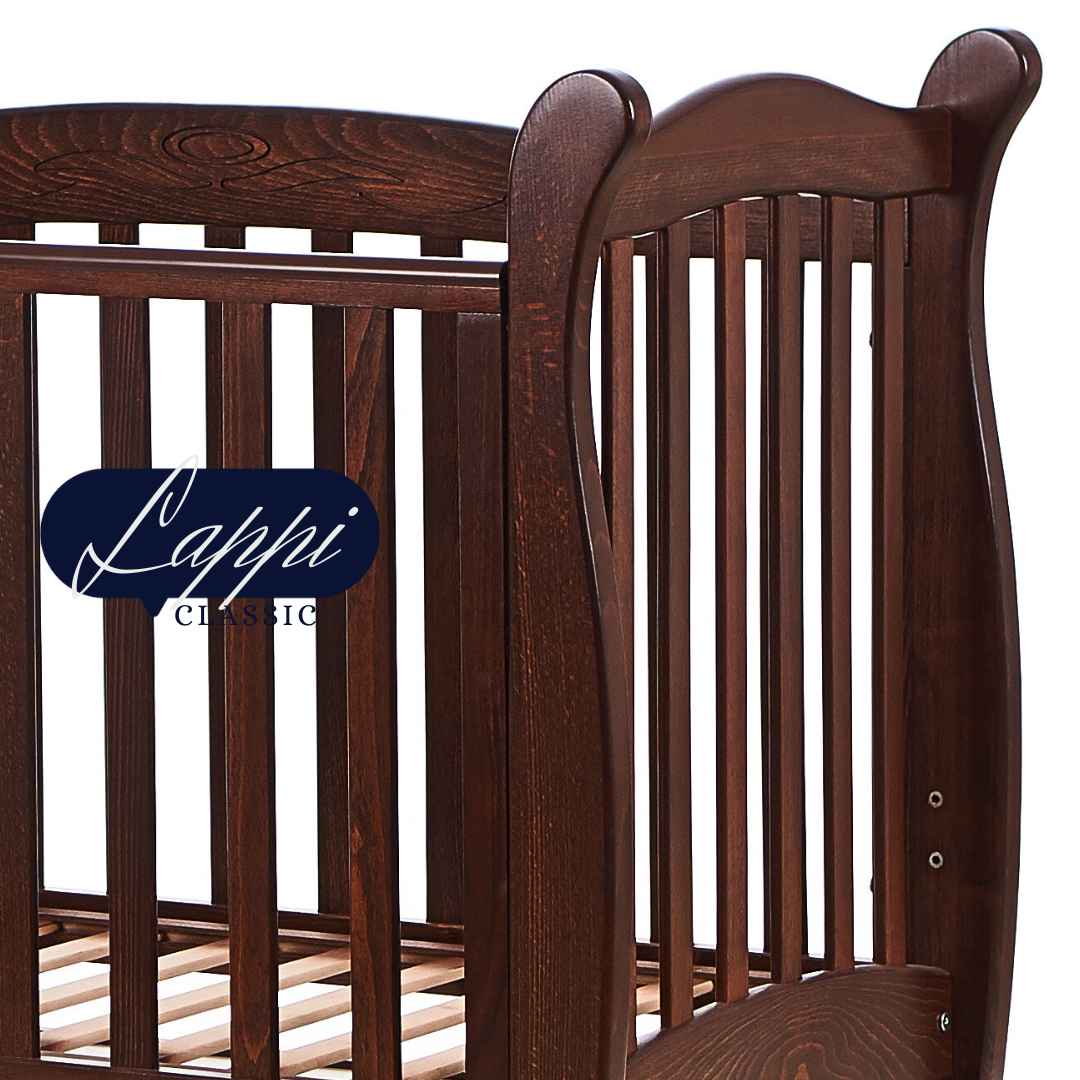 Dětská postýlka Lappi Gekko Kids 120x60. Tmavý ořech