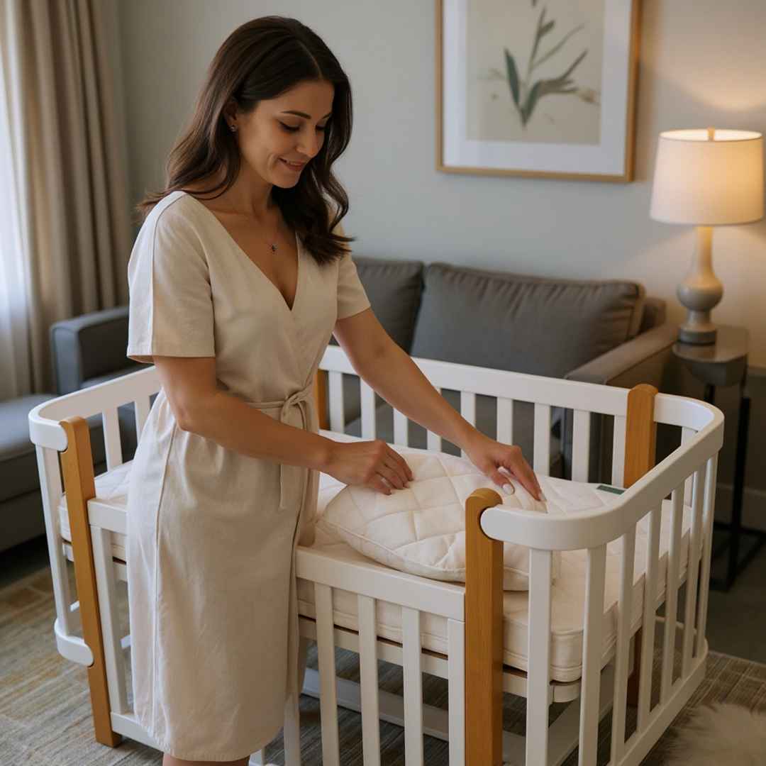 Maximální sada s matracemi. Dětská rostoucí postýlka Zukko Gekko Kids. Bílá / Přírodní Buk