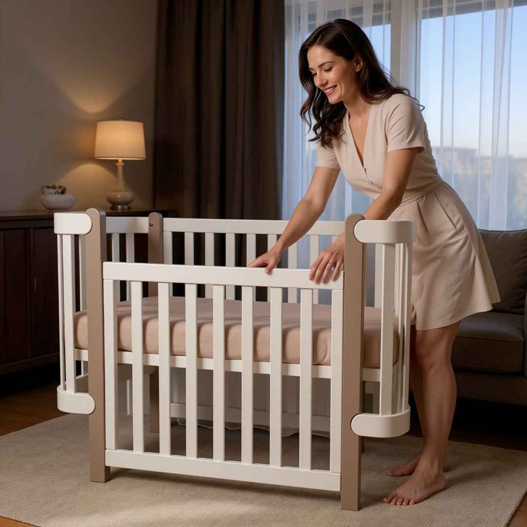 Dětská rostoucí postýlka Zukko Gekko Kids. Kolébka a postýlka 2v1. Bíla / Cappuccino