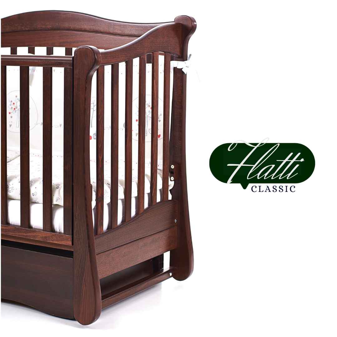 Dětská postýlka Flatti Gekko Kids 120x60. Tmavý ořech