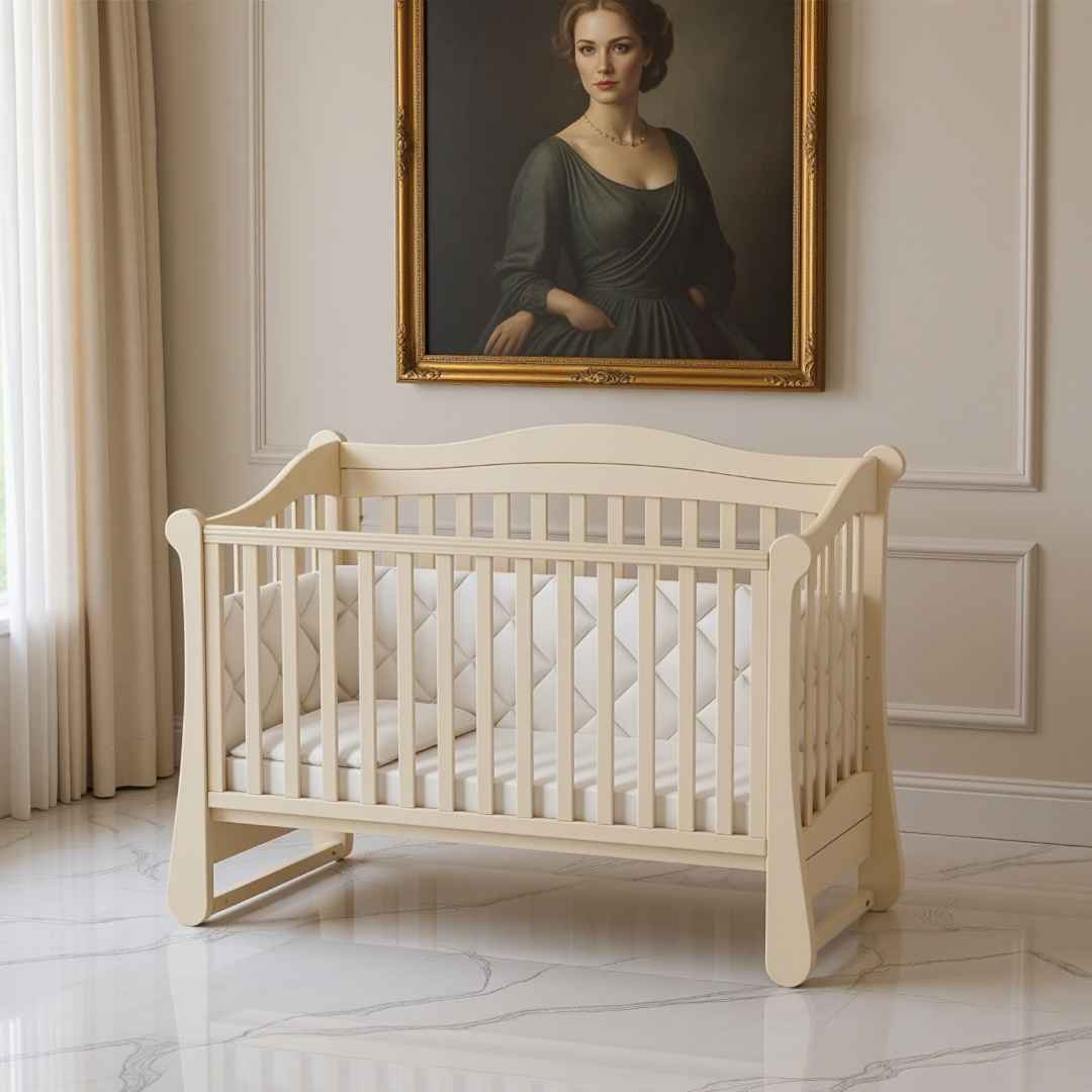 Dětská postýlka Flatti Gekko Kids 120x60. Barva slonovinové kosti