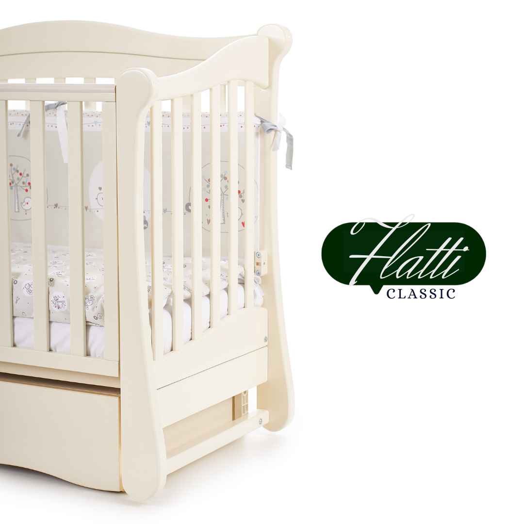 Dětská postýlka Flatti Gekko Kids 120x60. Barva slonovinové kosti