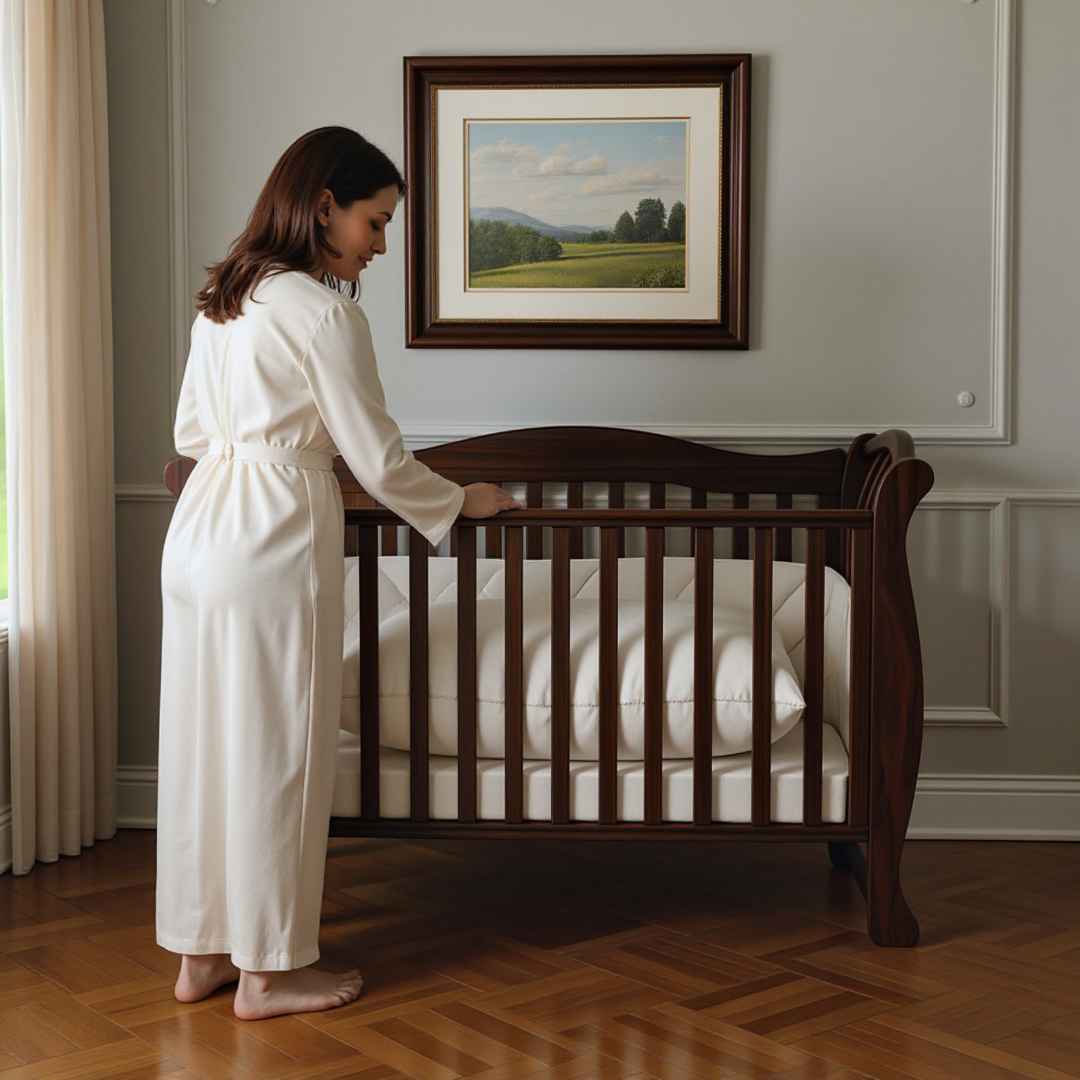 Dětská postýlka Robbi Gekko Kids 120x60. Tmavý ořech