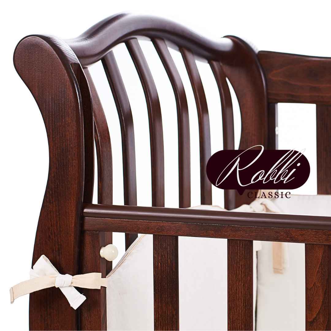 Dětská postýlka Robbi Gekko Kids 120x60. Tmavý ořech