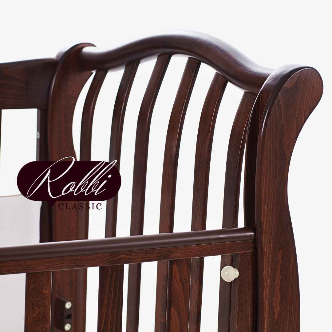 Dětská postýlka Robbi Gekko Kids 120x60. Tmavý ořech