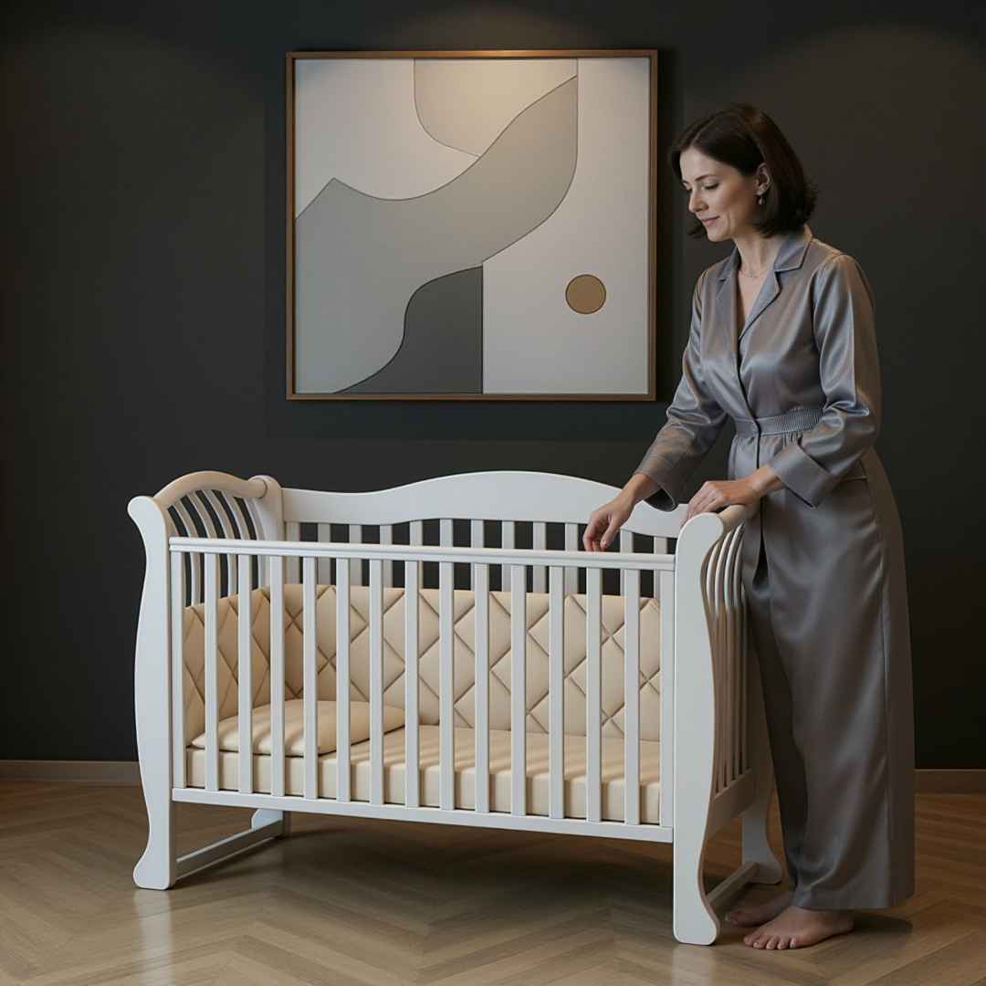 Dětská postýlka Robbi Gekko Kids 120x60. Bílá