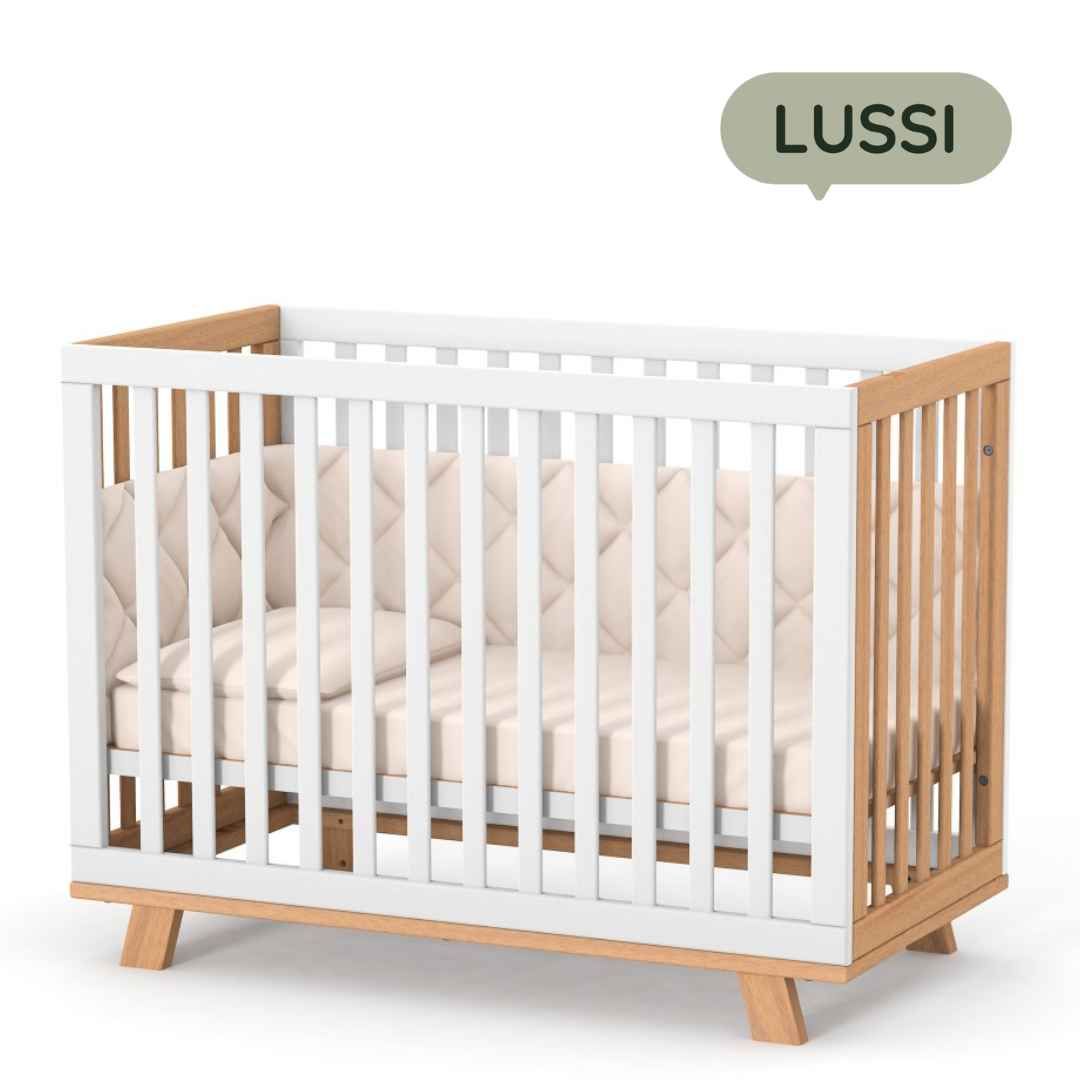 Dětská postýlka Lussi Gekko Kids 120x60. Bílá / Přírodní Buk