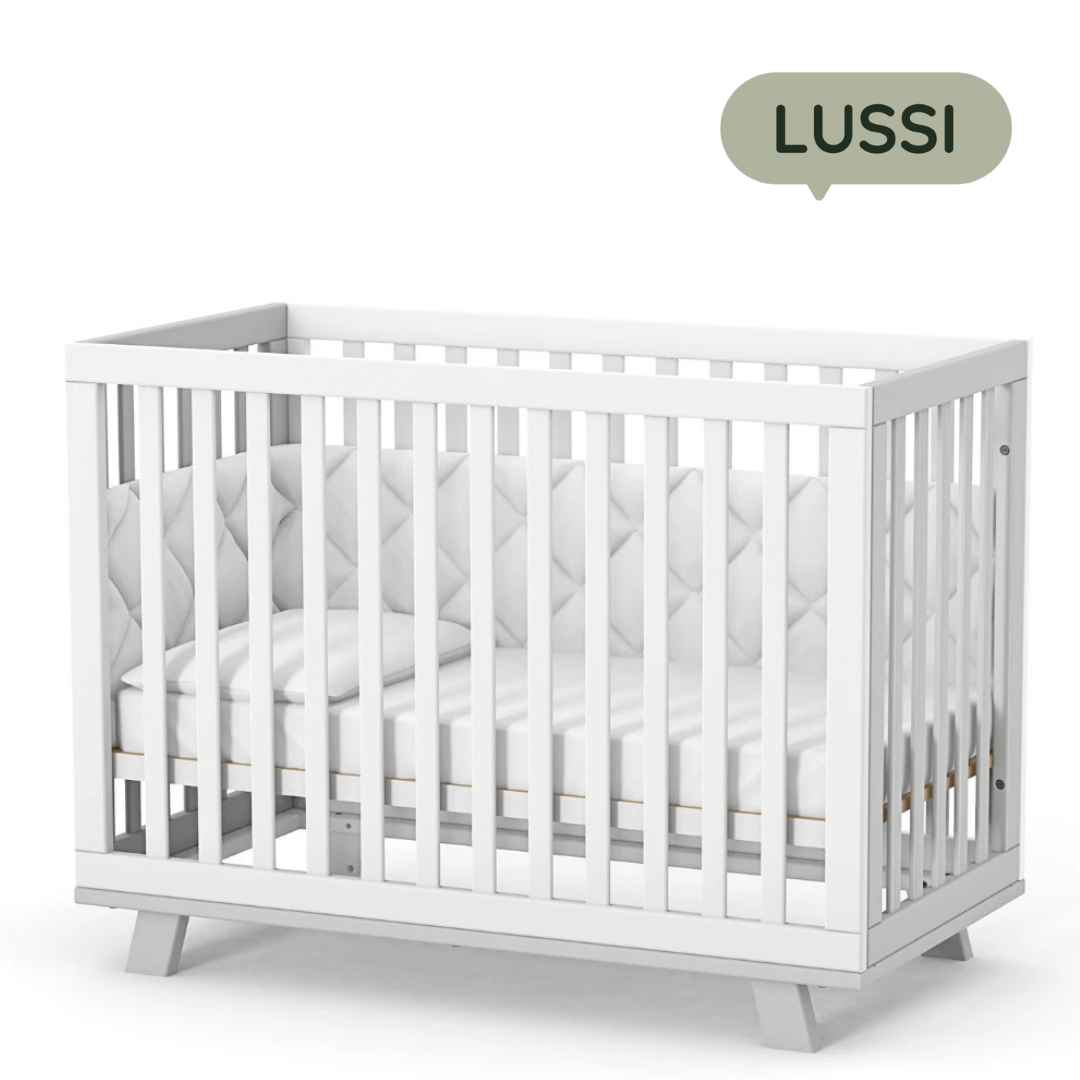 Dětská postýlka Lussi Gekko Kids 120x60. Bílá / Šedá