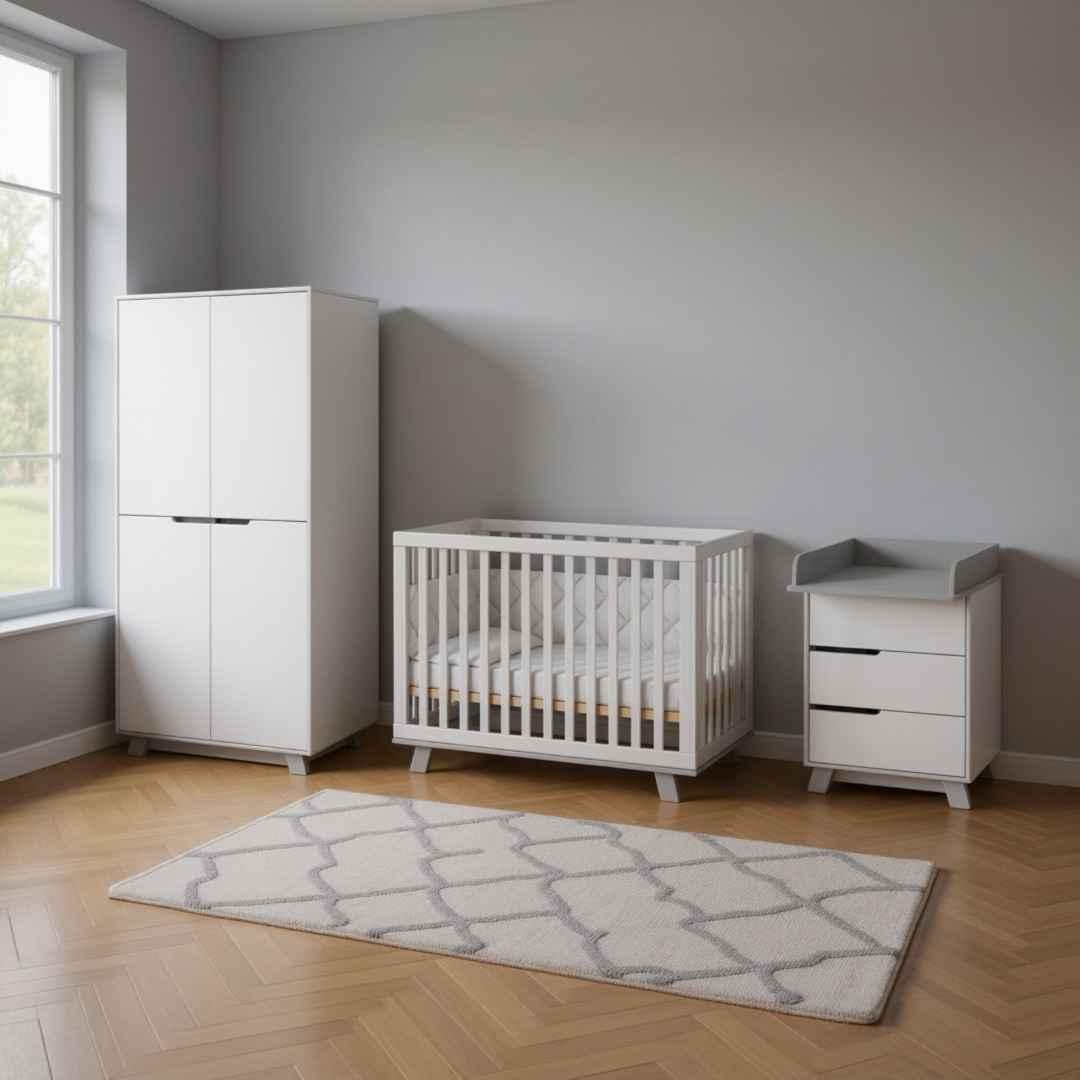 Dětská postýlka Lussi Gekko Kids 120x60. Bílá / Šedá