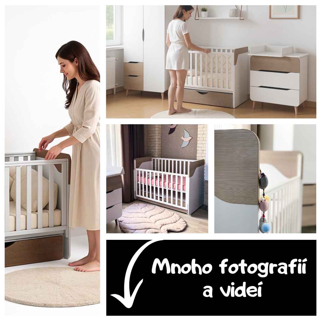 Dětská postýlka Belitto Gekko Kids 120x60. Bílá