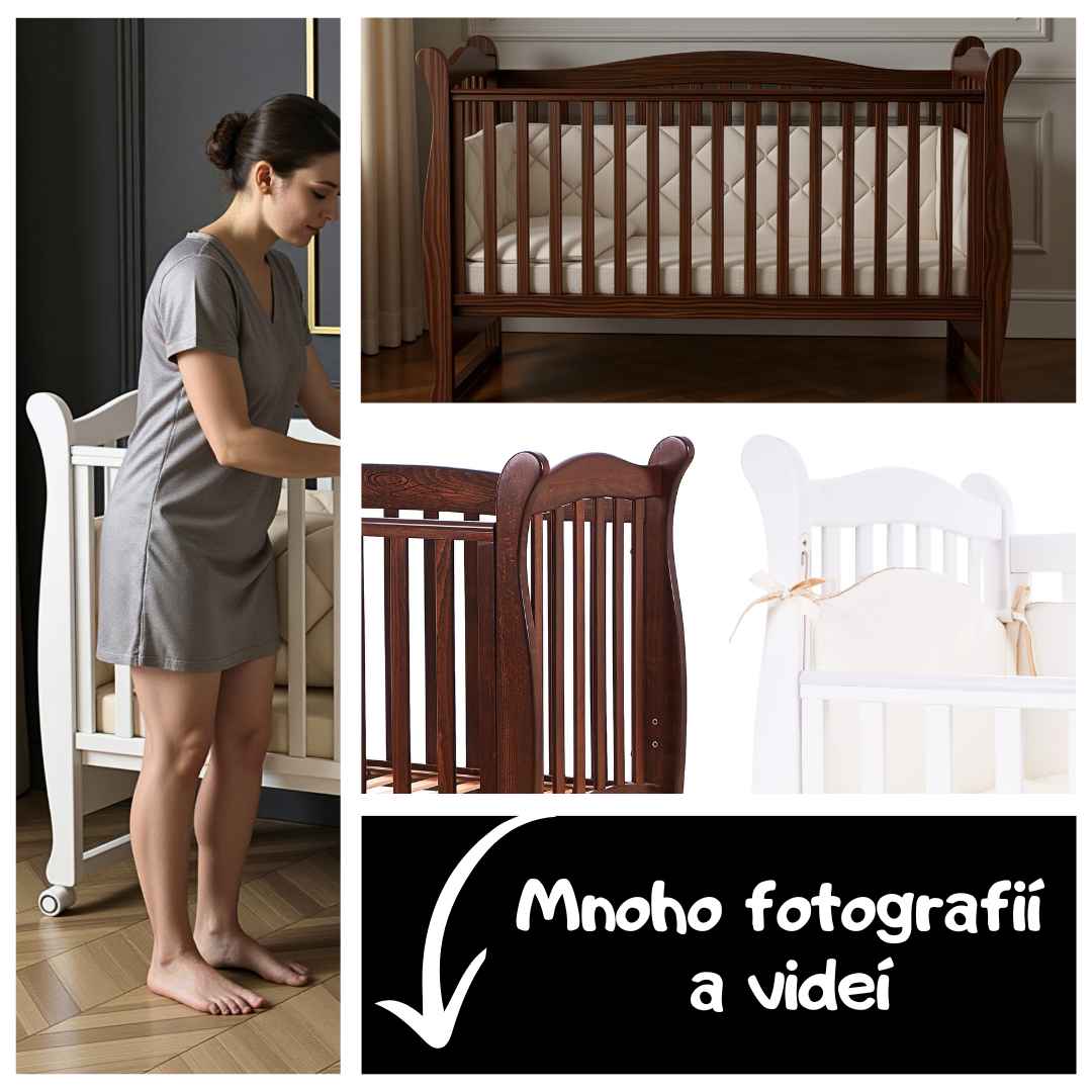 Dětská postýlka Lappi Gekko Kids 120x60. Tmavý ořech