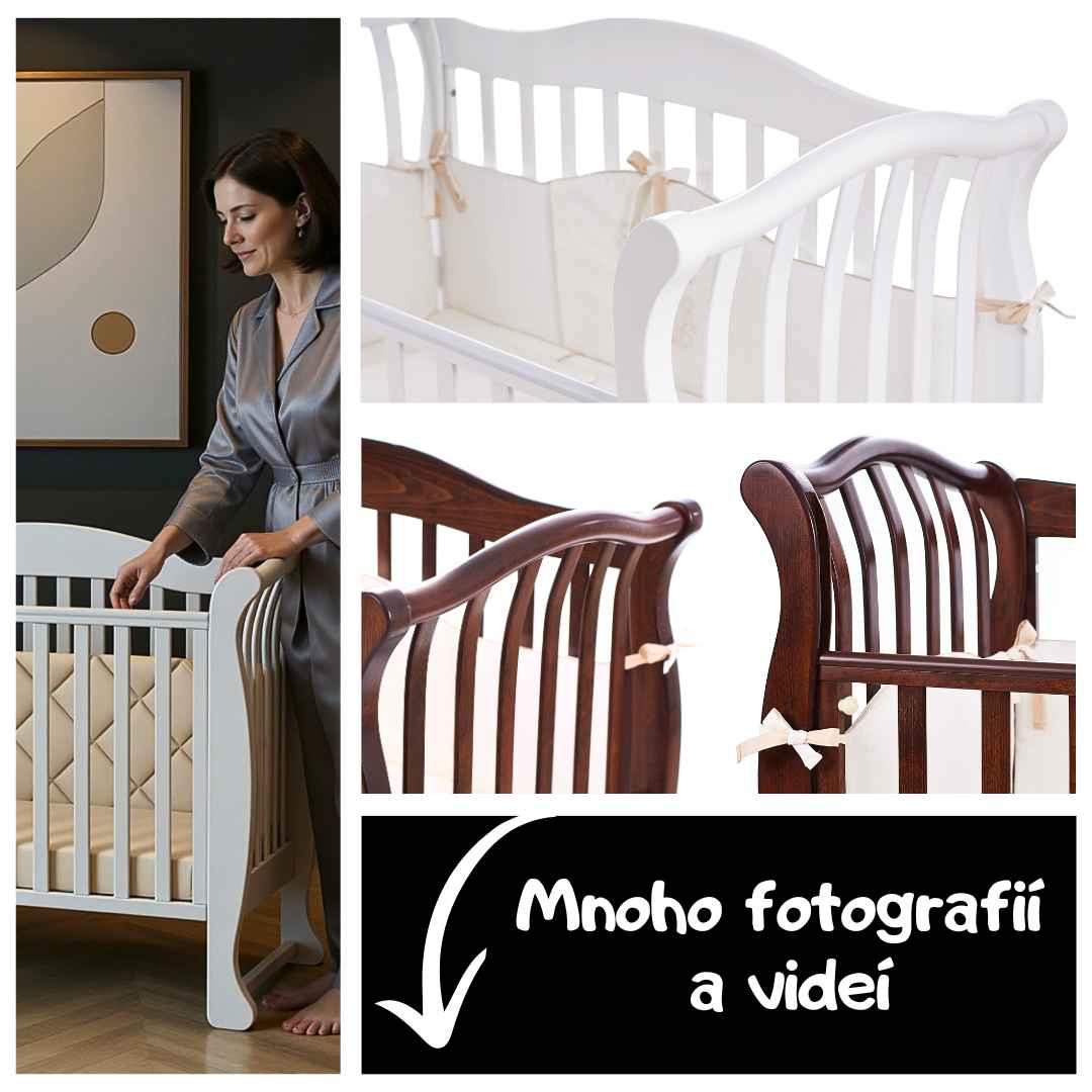 Dětská postýlka Robbi Gekko Kids 120x60. Barva slonovinové kosti