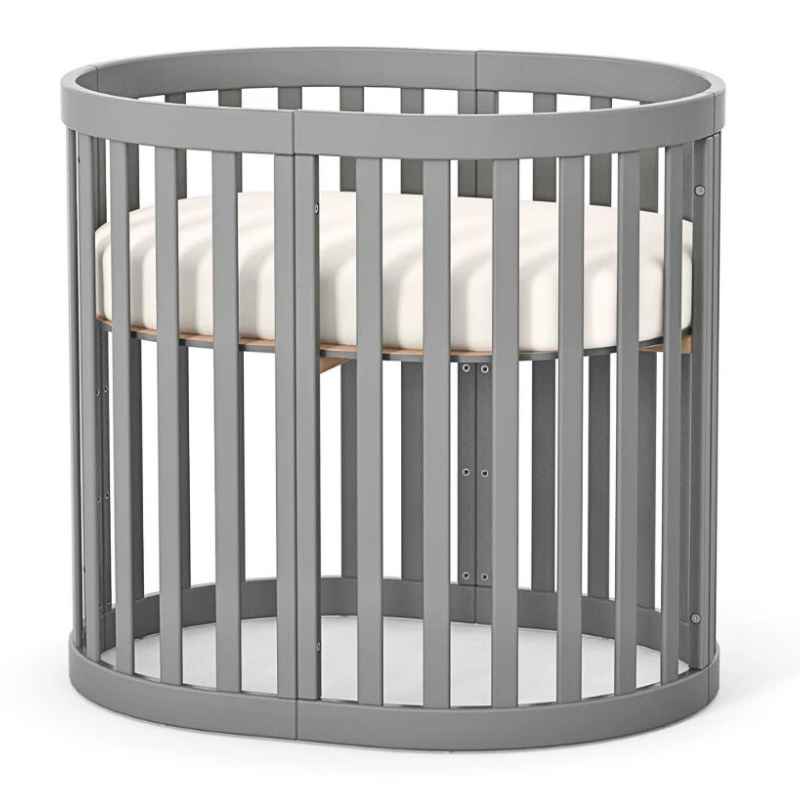 Oválná postýlka Mikko Gekko Kids 90×70 cm. Grafitová.