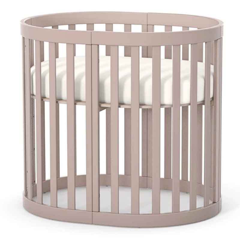 Oválná dětská postýlka Mikko Gekko Kids 90×70 cm. Cappuccino.