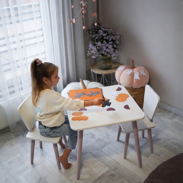 Dětský stolek Solli Gekko Kids. Cappuccino / Bílá
