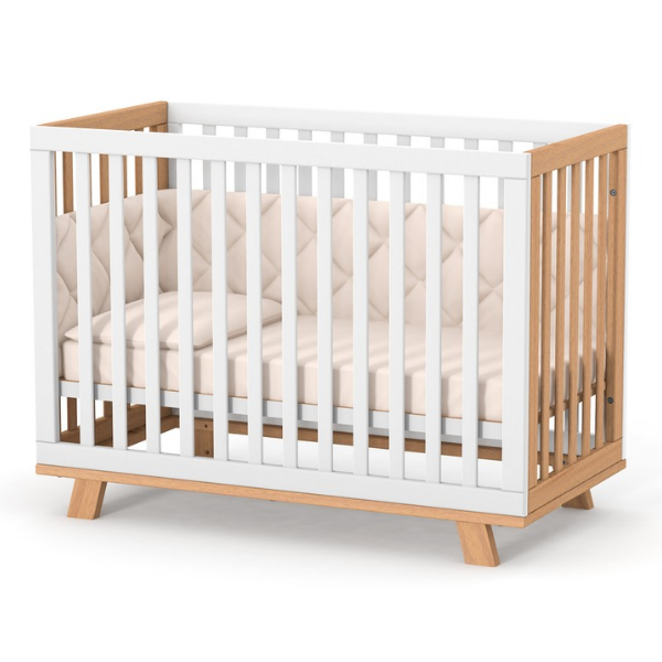 Dětská postýlka Lussi Gekko Kids 120x60. Bílá / Přírodní Buk
