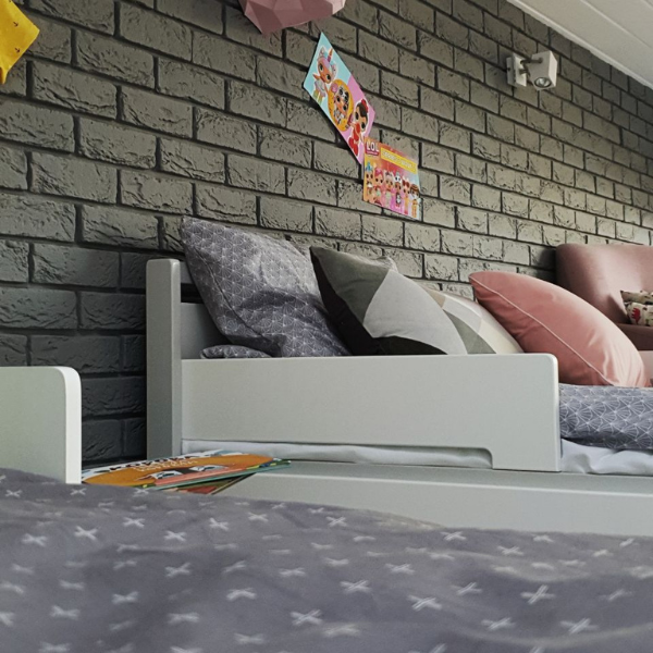 Jednolůžková postel Lussi Gekko 190x80. Bílá / Šedá