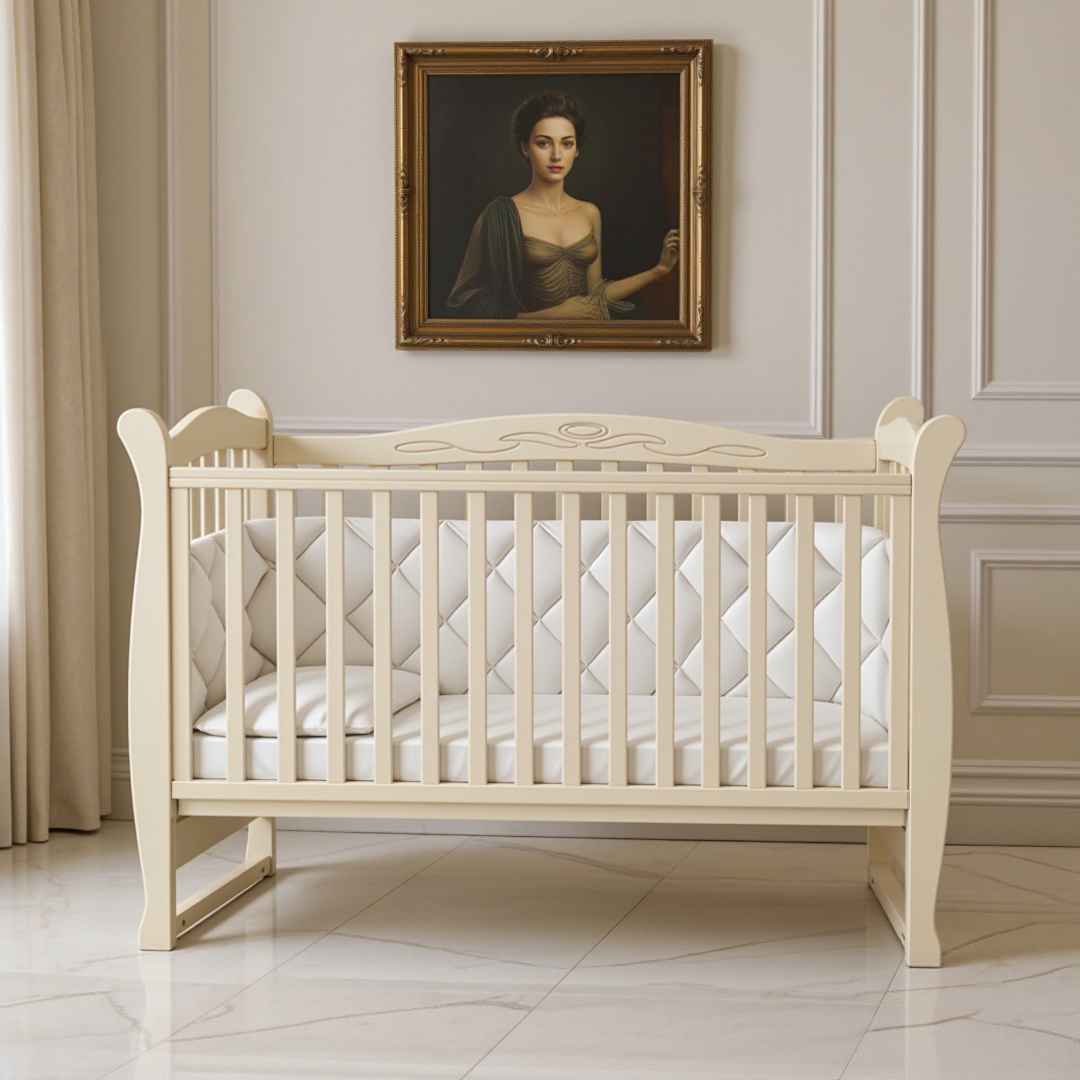 Dětská postýlka Lappi Gekko Kids 120x60. Barva slonovinové kosti