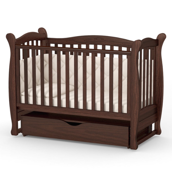 Dětská postýlka Lappi Gekko Kids 120x60. Tmavý ořech