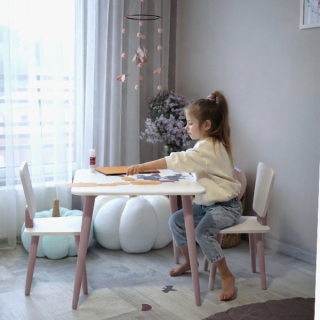 Dětský stolek Solli Gekko Kids. Cappuccino / Bílá